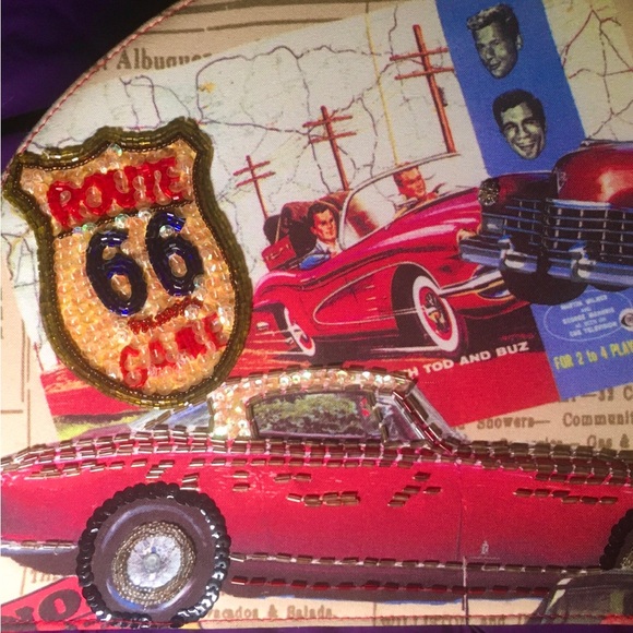 Route 66 Top Handle Travel Makeup Hard Train Case Vintage - Picture 3 of 9